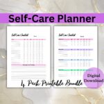 Self-Care Planner Checklist for Mental Health and Wellness, Daily Well-being Mindfulness Gift Undated Printable Planner