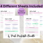 Self-Care Planner Checklist for Mental Health and Wellness, Daily Well-being Mindfulness Gift Undated Printable Planner